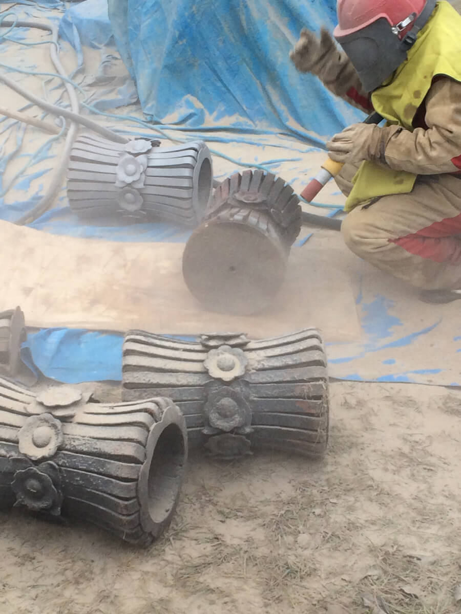 Пескоструйная обработка металлических урн в Химках